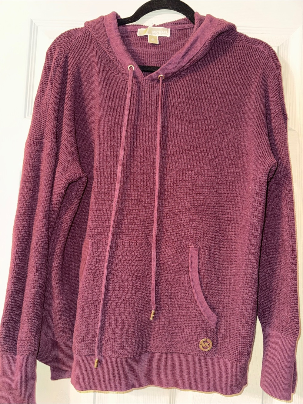 Michael Kors Plum Knit Hoodie Sweater